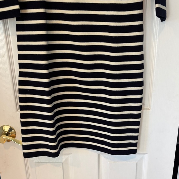 Talbots Coral and Navy Striped  Long Sleeve Dress - Picture 5 of 7